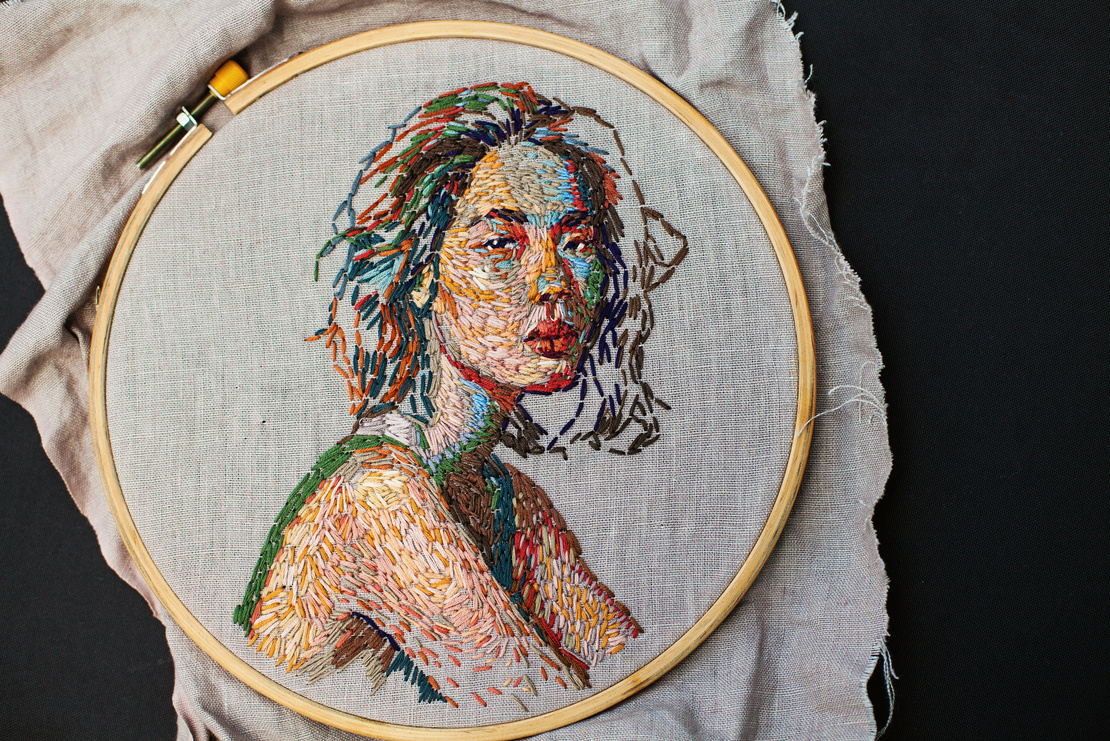 Embroidery portrait