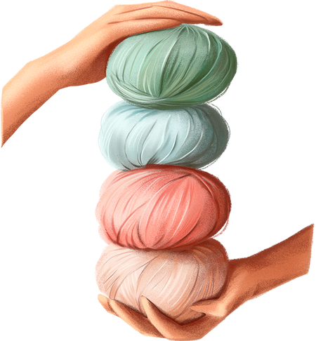 Watercolor knitting. Needlework clipart