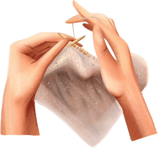 Watercolor knitting. Needlework clipart