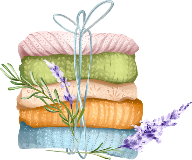 Watercolor knitting needlework. Yarn, sewing, crochet logo